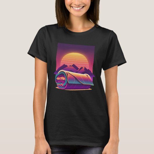 Burritos Synthwave 80s Retrowave Aesthetic  1 Tシャツ (正面)