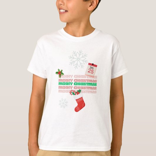 Burst of Christmas words Tシャツ (正面)