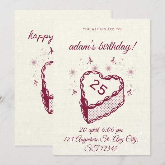 Burst of Fun – Editable Birthday Party Invitation  招待状 (正面/裏面)