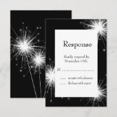 Burst of Sparkles RSVP (黒) (正面/裏面)