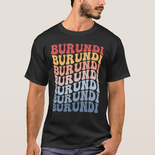 Burundi Groovy Retro Burundian Tシャツ (正面)