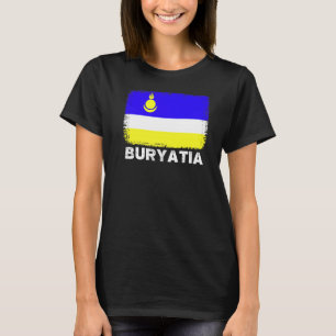Buryatia国旗のサポートBuryatia人々女性男性 Tシャツ