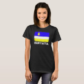 Buryatia国旗のサポートBuryatia人々女性男性 Tシャツ (正面フル)