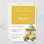 Bus Birthday Invitation • Kids Party 招待状 (正面)