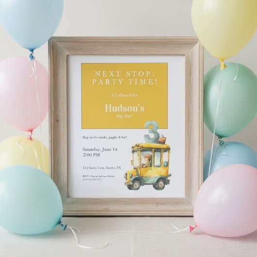 Bus Birthday Invitation • Kids Party 招待状