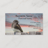 Bus. Card - Bird on Fence at Sunset 名刺 (正面)