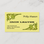 Bus. Card - Leafy Brackets in Green 名刺 (正面)