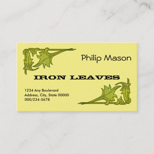 Bus. Card - Leafy Brackets in Green 名刺 (正面)