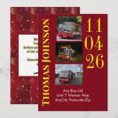 Bus Depot Tour Invitation Personalized 招待状 (正面/裏面)