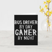 Bus Driver By Day Gamer By Night Funny Gift For Bu カード (黄色い花)