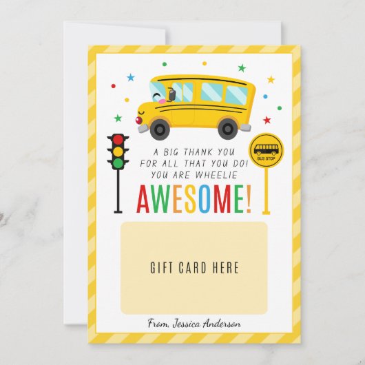 Bus Driver Gift Appreciation Thank You Card Holder 招待状 (正面)