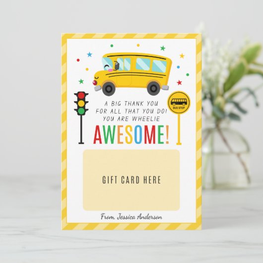 Bus Driver Gift Appreciation Thank You Card Holder 招待状 (スタンド正面)