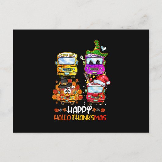 Bus Driver Happy HalloThanksMas Thanksgiving Chris ポストカード (正面)