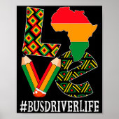 Bus Driver Love Map African American Black History ポスター (正面)