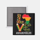 Bus Driver Love Map African American Black History マグネット (正面/裏面)