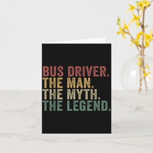 Bus Driver The Man The Myth The Legend Funny Trans カード (黄色い花)
