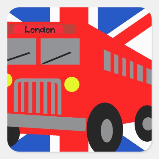 Bus in London スクエアシール (正面)