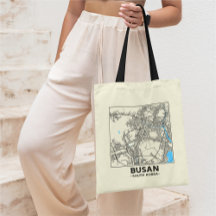 Busan, South Korea City Map Tote Bag