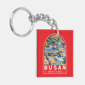 Busan South Korea Travel Art Emblem キーホルダー (正面左)