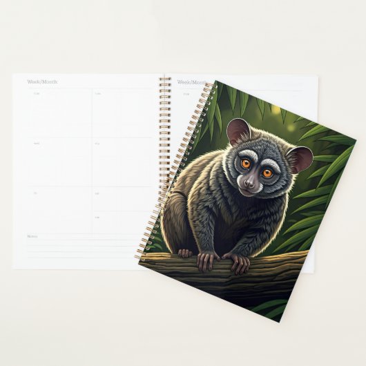 Bush Baby Perched on Jungle Branch プランナー手帳 (ディスプレー)