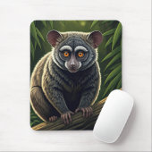 Bush Baby Perched on Jungle Branch マウスパッド (マウス)