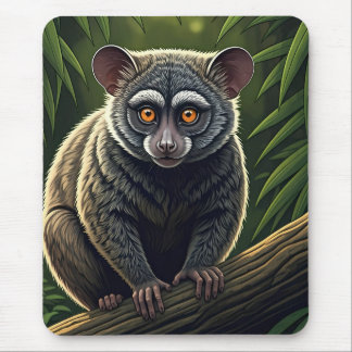 Bush Baby Perched on Jungle Branch マウスパッド