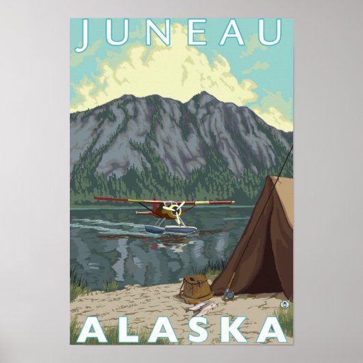 Bush Plane & Fishing - Juneau, Alaska ポスター (正面)