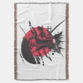 Bushido Spirit: Samurai Warrior Aesthetic スローブランケット (正面縦)