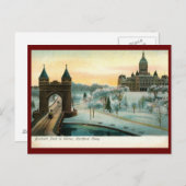 Bushnell Park in Winter, Hartford CTヴィンテージ ポストカード (正面/裏面)