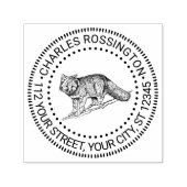 Bushy素朴キツネ名差出人住所 セルフインキングスタンプ (デザイン)