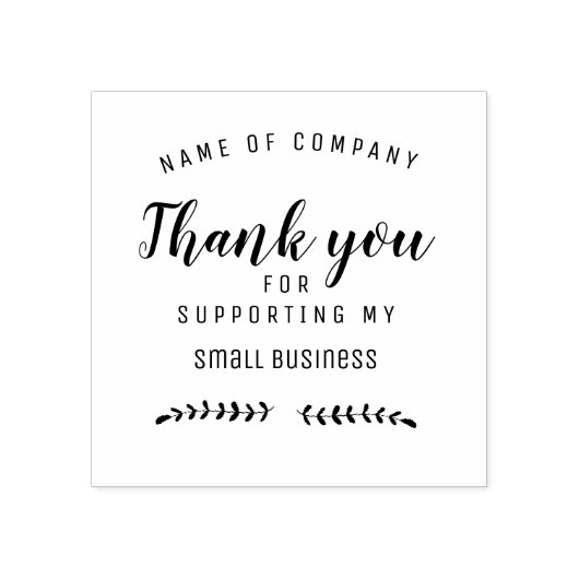 BUSINESS感謝してい独自のロゴと名前を追加 ラバースタンプ (インプリント)