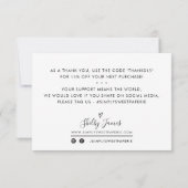 BUSINESS エレガント THANK YOU ORDER BLUE王室の サンキューカード (裏面)