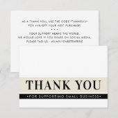 BUSINESS エレガント THANK YOU ORDER INSERTアイボリー サンキューカード (正面/裏面)