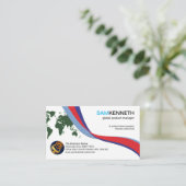 Business カラフル Waveグローバル国際的 名刺 (スタンド正面)