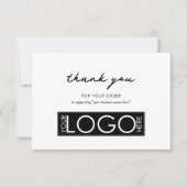 Business パーソナライズされた Thank You Logo白黒 サンキューカード (正面)