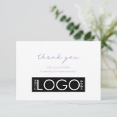 Business パーソナライズされた Thank You Logo Purple サンキューカード (スタンド正面)