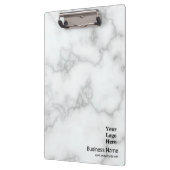 Business フェイク White Marble Your Logoプロフェッショナル クリップボード (左)