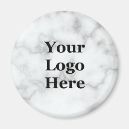 Business フェイク White Marble Your Logo Hereテンプレート マグネット