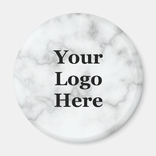 Business フェイク White Marble Your Logo Hereテンプレート マグネット (正面)