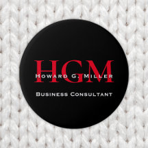 Business モダン Black Red 3 Letter Monogramロゴ