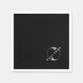 Business モダン Logo Clean Companyミニマル Black スタンダードカクテルナプキン (正面)