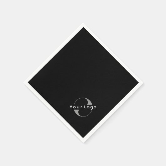 Business モダン Logo Clean Companyミニマル Black スタンダードカクテルナプキン (角)