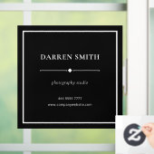 Business モダン Office Name White on Black ウィンドウサイン (ホーム)