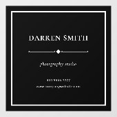 Business モダン Office Name White on Black ウィンドウサイン (シート)