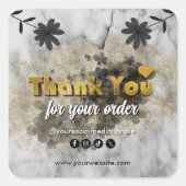 Business モダン Thank You for Your Order金ゴールド文字 スクエアシール (正面)