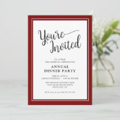 Business 企業の Annualパーティースクリプト赤 招待状 (スタンド正面)