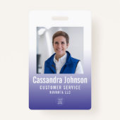 Business 企業の Blue Gradient従業員IDの写真 バッジ (正面)