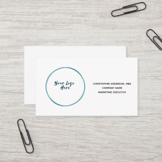 Business 企業の Company Logoブランド 名刺 (正面/裏面インサイチュ)