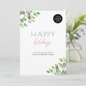 Business 企業の LOGO Happy Holidays非写真 シーズンカード (スタンド正面)