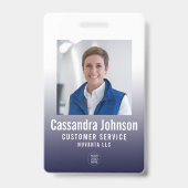 Business 企業の Navy Gradient従業員ID写真 バッジ (正面)